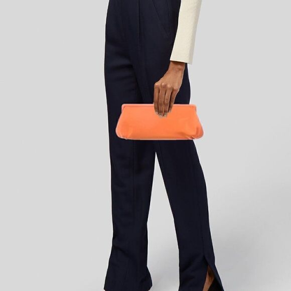 Tiffany & Co. Holly Satin Clutch - Tangerine - EUC - Picture 12 of 13